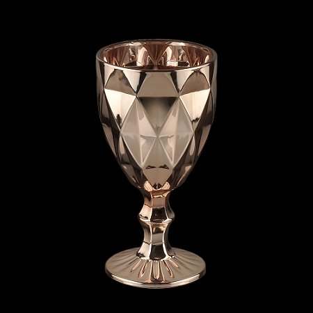 CJ 6 TAÇAS P/ÁGUA DE VIDRO DIAMOND ROSÉ GOLDEN 325ml