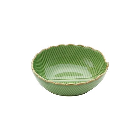 CENTRO DE MESA DE CERÂMICA BANANA LEAF VERDE 11,5x10x4,5cm