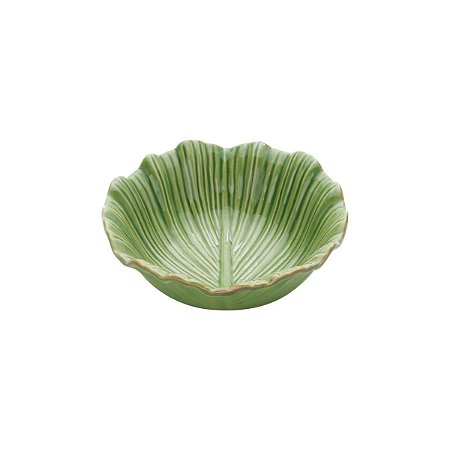 CENTRO DE MESA DE CERÂMICA BANANA LEAF VERDE 17,5x6,5cm