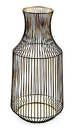 VASO PRETO E DOURADO EM METAL
