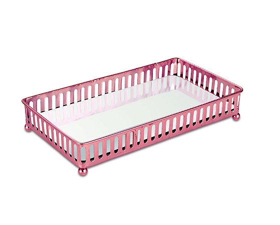 BANDEJA COBRE EM METAL COM ESPELHO