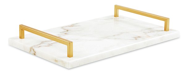 BANDEJA EM MARMORE E METAL