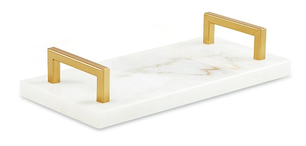 BANDEJA EM MARMORE E METAL
