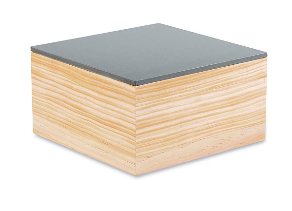 CAIXA CINZA EM MADEIRA