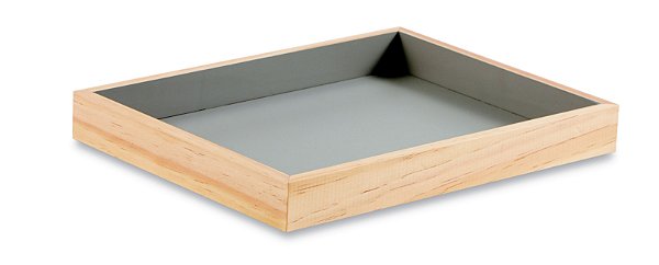 KIT BANDEJA CINZA EM MADEIRA - 3 PÇS