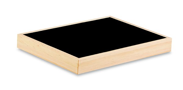 KIT BANDEJA PRETA EM MADEIRA - 3 PÇS