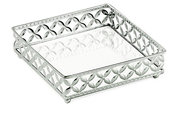 KIT BANDEJA PRATA EM METAL - 3 PÇS