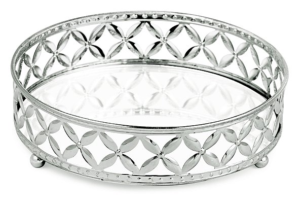 KIT BANDEJA PRATA EM METAL - 3 PÇS