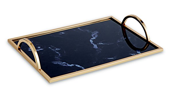 KIT BANDEJA DOURADA EM METAL - 3 PCS