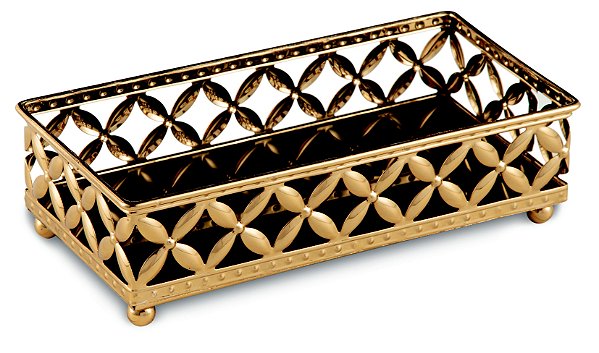 KIT BANDEJA DOURADA EM METAL - 2 PCS