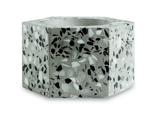 KIT PORTA VELAS AREIA EM CIMENTO - 3 PCS