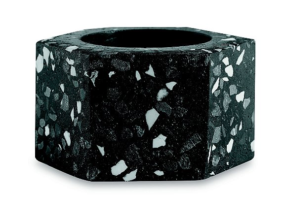 KIT PORTA VELAS PRETO EM CIMENTO - 3 PCS