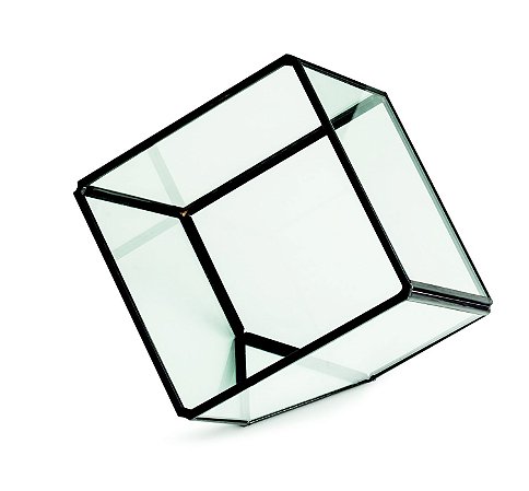 TERRARIO PRETO EM VIDRO E LATAO