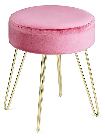 PUFE EM VELUDO E METAL