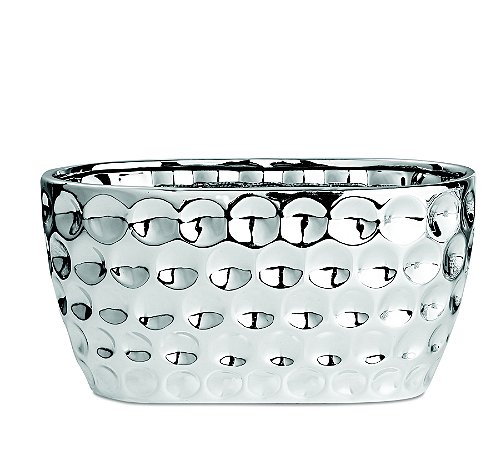 KIT FLOREIRA PRATA EM CERAMICA - 3 PCS