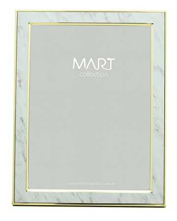 PORTA-RETRATO MARMORIZADO BRANCO EM METAL - 15X20