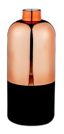 VASO ROSE GOLD E PRETO EM VIDRO