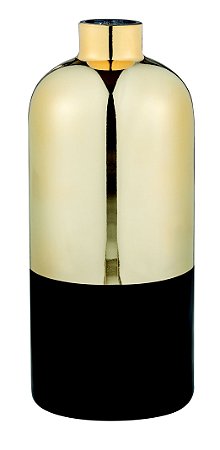 VASO DOURADO E PRETO EM VIDRO