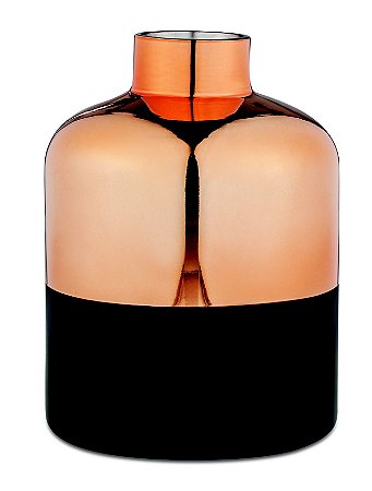 VASO ROSE GOLD E PRETO EM VIDRO