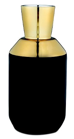 VASO DOURADO E PRETO EM VIDRO