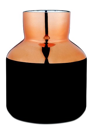 VASO ROSE GOLD E PRETO EM VIDRO