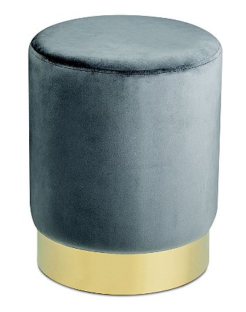 PUFE EM VELUDO E METAL