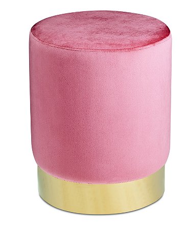 PUFE EM VELUDO E METAL