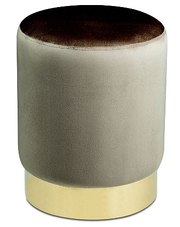 PUFE EM VELUDO E METAL