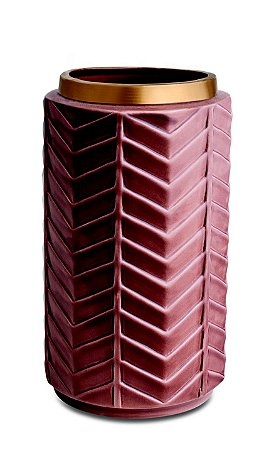 VASO MARSALA E DOURADO EM CERAMICA