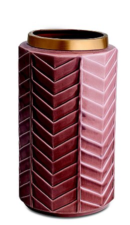 VASO MARSALA E DOURADO EM CERAMICA