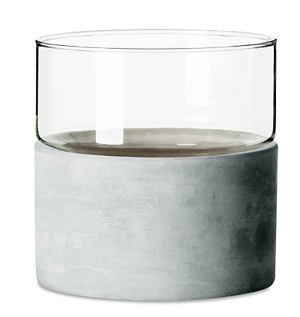 VASO EM VIDRO E CIMENTO