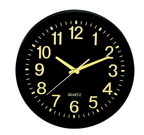 RELOGIO DE PAREDE PRETO E DOURADO