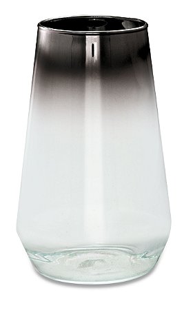 PORTA-VELAS BLACK NIQUEL EM VIDRO