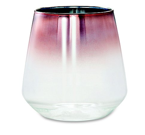 PORTA-VELAS ROSE GOLD EM VIDRO