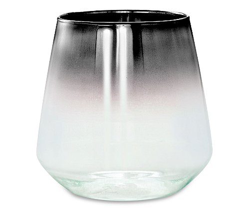 PORTA-VELAS BLACK NIQUEL EM VIDRO