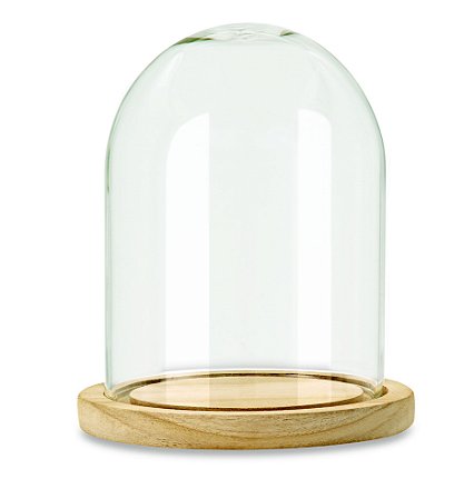 REDOMA EM VIDRO E MADEIRA