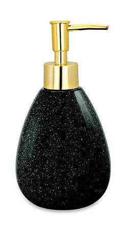 PORTA-SABONETE LIQUIDO PRETO EM CERAMICA