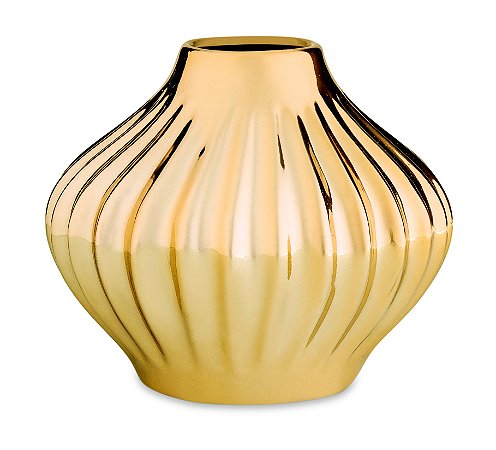 VASO DOURADO EM CERAMICA
