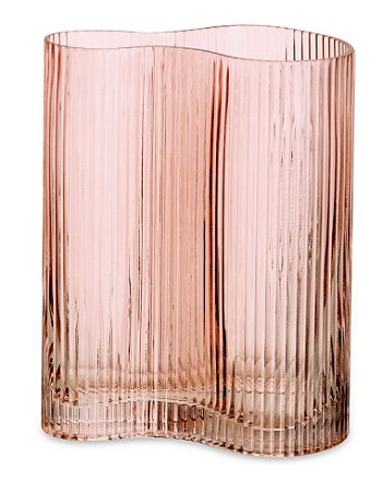 VASO ROSA EM VIDRO