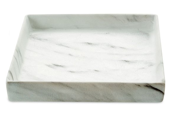 BANDEJA QUADRADA MARMORE EM CERAMICA