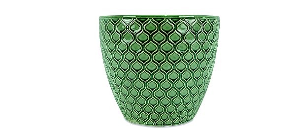 KIT CACHEPOT VERDE EM CERAMICA - 2 PCS