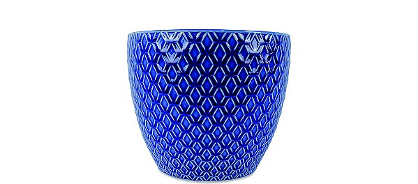 KIT CACHEPOT AZUL EM CERAMICA - 2 PCS