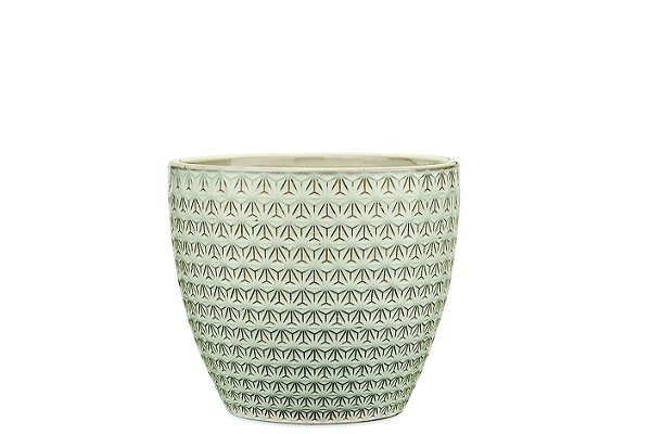 KIT CACHEPOT OFF WHITE EM CERAMICA - 3 PCS