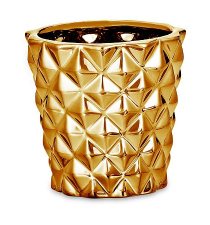 CACHEPOT DOURADO EM CERAMICA