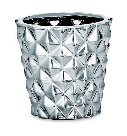 CACHEPOT PRATA EM CERAMICA