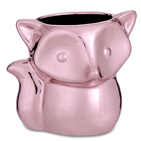 CACHEPOT RAPOSA ROSE GOLD EM  CERAMICA