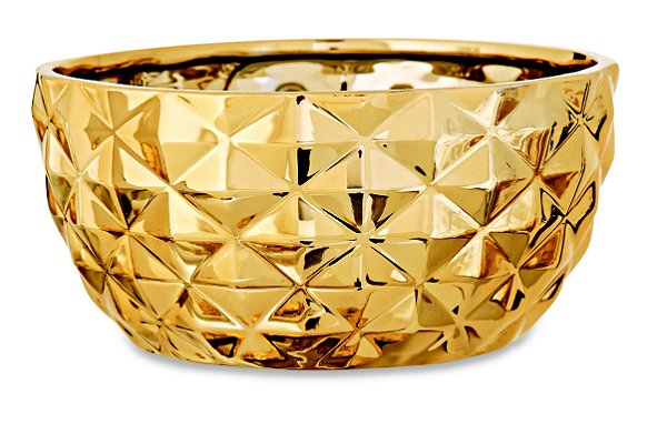 KIT CACHEPOT DOURADO EM CERAMICA - 3 PCS