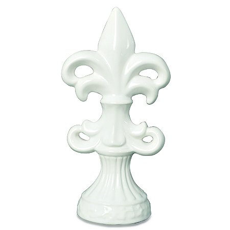 FLOR-DE-LIS BRANCA EM CERAMICA
