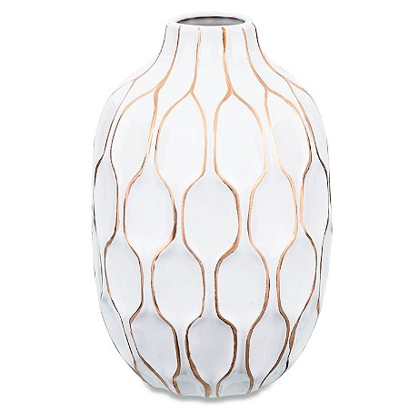 VASO BRANCO EM CERAMICA
