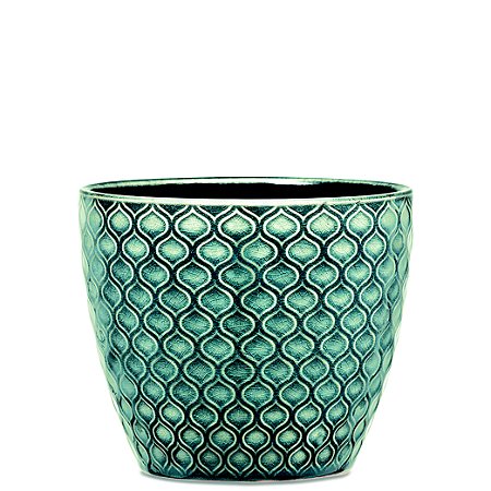 KIT CACHEPOT VERDE EM CERAMICA - 3 PCS
